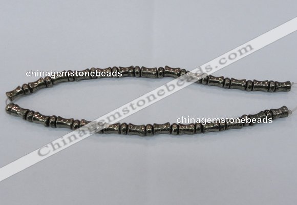 CPY590 15.5 inches 5*8mm - 8*11mm bone & rondelle pyrite beads