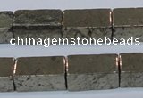 CPY594 15.5 inches 10*20mm cuboid pyrite gemstone beads