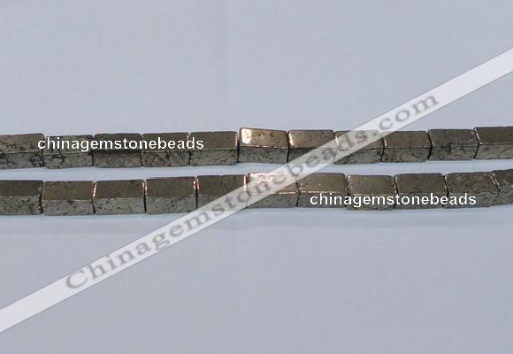 CPY594 15.5 inches 10*20mm cuboid pyrite gemstone beads