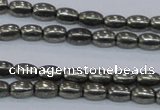 CPY596 15.5 inches 4*6mm rice pyrite gemstone beads wholesale