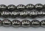 CPY598 15.5 inches 8*10mm rice pyrite gemstone beads wholesale