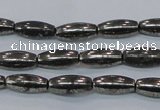 CPY600 15.5 inches 5*16mm rice pyrite gemstone beads wholesale