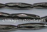 CPY604 15.5 inches 7*30mm faceted rice pyrite gemstone beads