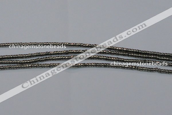 CPY606 15.5 inches 2*3mm heishi pyrite gemstone beads