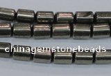 CPY608 15.5 inches 6*9mm tube pyrite gemstone beads