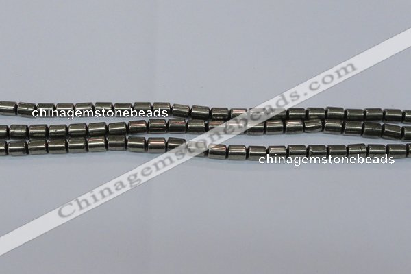 CPY608 15.5 inches 6*9mm tube pyrite gemstone beads