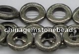 CPY61 15.5 inches 23mm donut pyrite gemstone beads wholesale