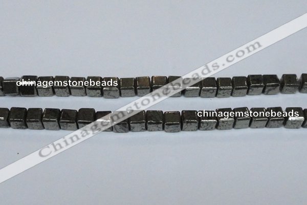 CPY613 15.5 inches 10*10mm cube pyrite gemstone beads