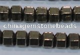 CPY618 15.5 inches 9*10mm pyrite gemstone beads