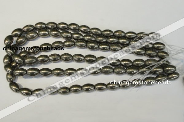 CPY62 15.5 inches 10*14mm rice pyrite gemstone beads wholesale