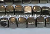 CPY620 15.5 inches 8*8mm cube pyrite gemstone beads