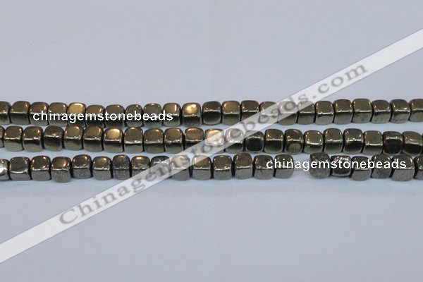 CPY620 15.5 inches 8*8mm cube pyrite gemstone beads