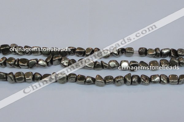 CPY622 15.5 inches 5*8mm - 6*10mm nuggets pyrite gemstone beads