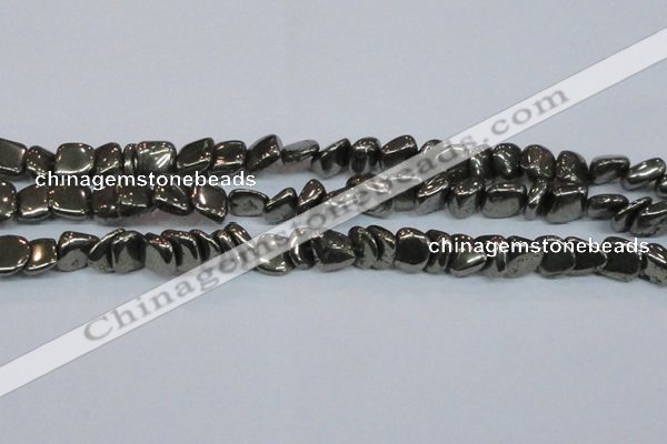 CPY623 15.5 inches 8*9mm - 9*10mm nuggets pyrite gemstone beads