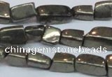 CPY624 15.5 inches 6*8mm - 8*14mm nuggets pyrite gemstone beads