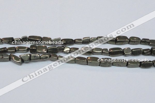 CPY624 15.5 inches 6*8mm - 8*14mm nuggets pyrite gemstone beads