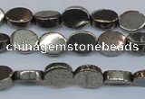 CPY640 15.5 inches 6*8mm oval pyrite gemstone beads wholesale