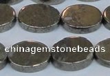 CPY644 15.5 inches 13*18mm oval pyrite gemstone beads wholesale