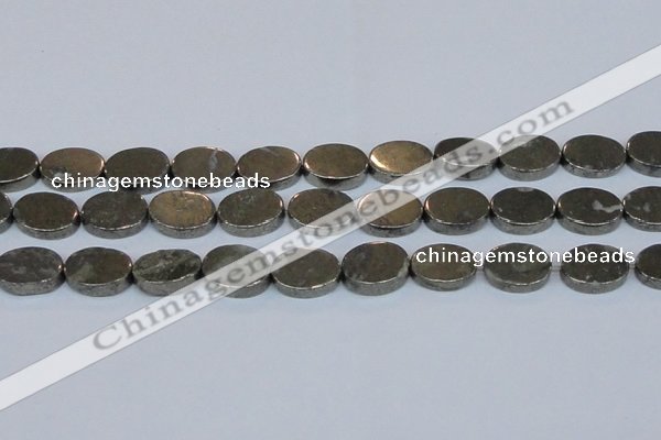 CPY644 15.5 inches 13*18mm oval pyrite gemstone beads wholesale