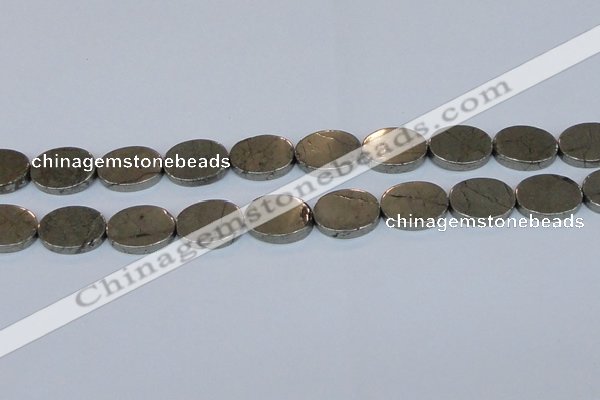 CPY645 15.5 inches 15*20mm oval pyrite gemstone beads wholesale