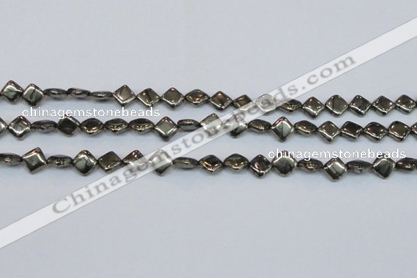 CPY647 15.5 inches 8*8mm diamond pyrite gemstone beads wholesale