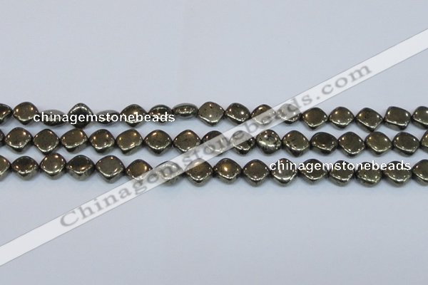 CPY648 15.5 inches 10*10mm diamond pyrite gemstone beads wholesale