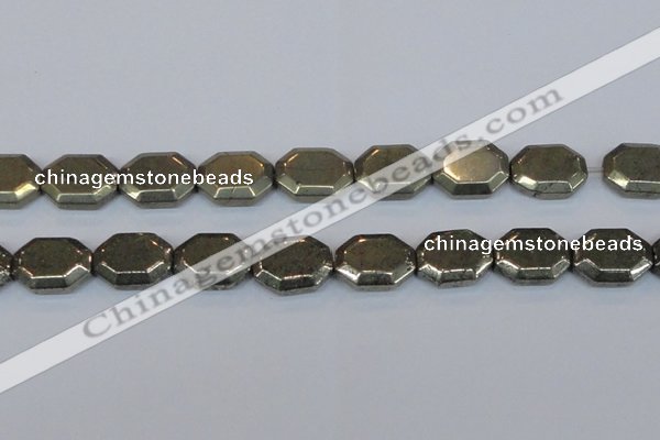 CPY655 15.5 inches 15*20mm octagonal pyrite gemstone beads