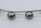 CPY665 Top drilled 10mm round pyrite gemstone beads wholesale