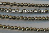 CPY70 15.5 inches 2mm round pyrite gemstone beads wholesale