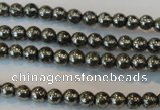 CPY71 15.5 inches 3mm round pyrite gemstone beads wholesale