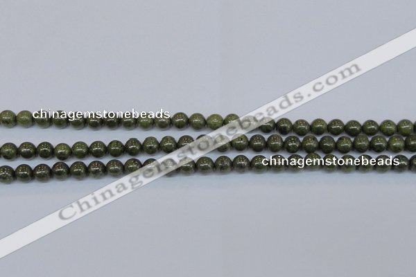 CPY751 15.5 inches 6mm round pyrite gemstone beads wholesale