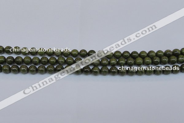 CPY752 15.5 inches 8mm round pyrite gemstone beads wholesale