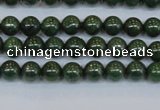 CPY760 15.5 inches 4mm round pyrite gemstone beads wholesale