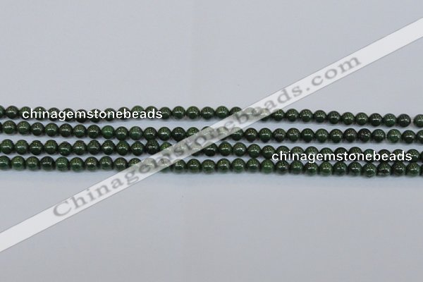 CPY760 15.5 inches 4mm round pyrite gemstone beads wholesale