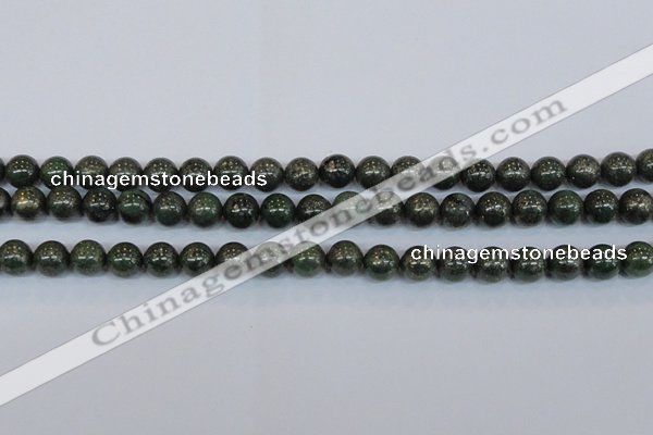 CPY763 15.5 inches 10mm round pyrite gemstone beads wholesale