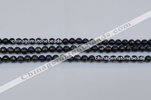 CPY772 15.5 inches 8mm round pyrite gemstone beads wholesale