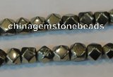 CPY78 15.5 inches 8-9mm faceted nuggets pyrite gemstone beads