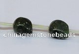 CPY793 Top drilled 8mm carved skull pyrite gemstone beads