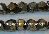 CPY80 15.5 inches 12mm faceted nuggets pyrite gemstone beads