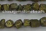 CPY802 15.5 inches 6*10mm - 8*12mm nuggets plated pyrite beads