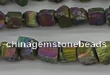 CPY803 15.5 inches 6*10mm - 8*12mm nuggets plated pyrite beads