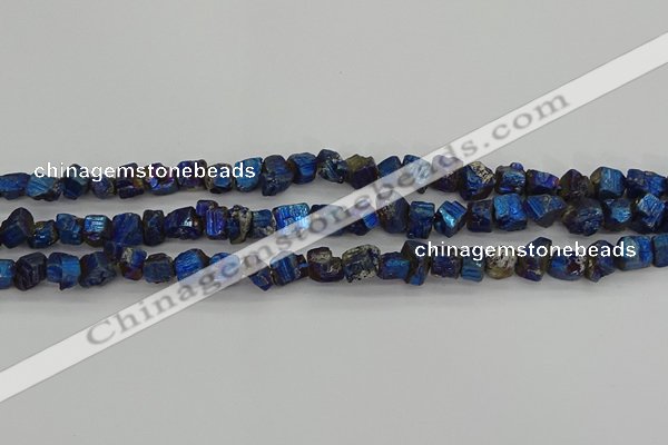 CPY805 15.5 inches 6*10mm - 8*12mm nuggets plated pyrite beads