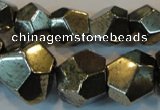 CPY81 15.5 inches 8mm - 16mm faceted nuggets pyrite gemstone beads