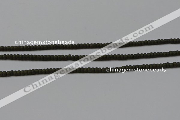 CPY810 15.5 inches 2*3mm faceted rondelle matte pyrite beads