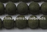 CPY816 15.5 inches 10mm round matte pyrite beads wholesale