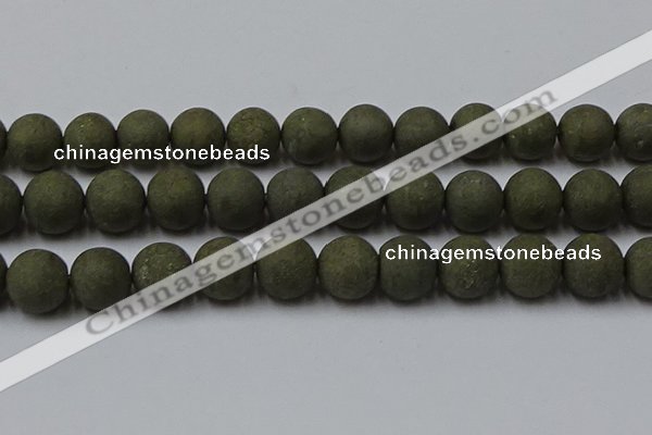 CPY820 15.5 inches 18mm round matte pyrite beads wholesale