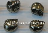 CPY88 15.5 inches 16mm carved skull pyrite gemstone beads wholesale