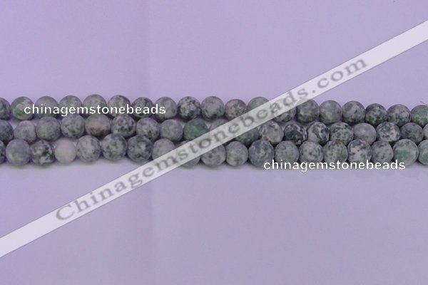 CQJ255 15.5 inches 14mm round matte Qinghai jade beads