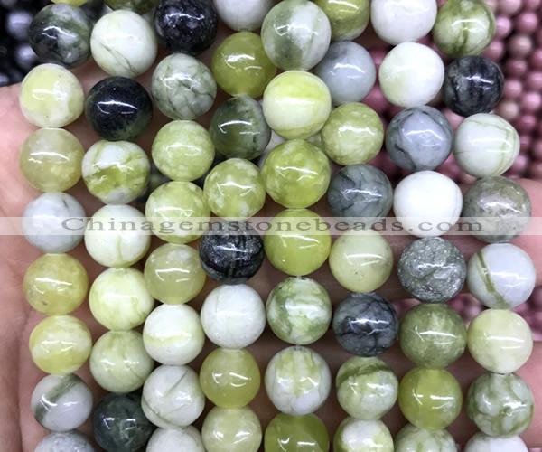CQJ304 15 inches 12mm round Qinghua jade beads wholesale