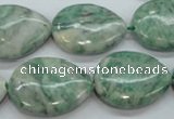 CQJ66 15.5 inches 18*25mm flat teardrop Qinghai jade beads wholesale